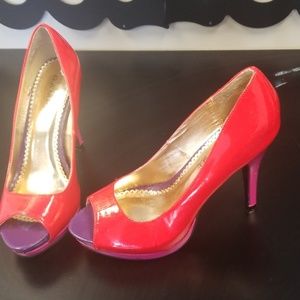 Red and pink Rampage shoes